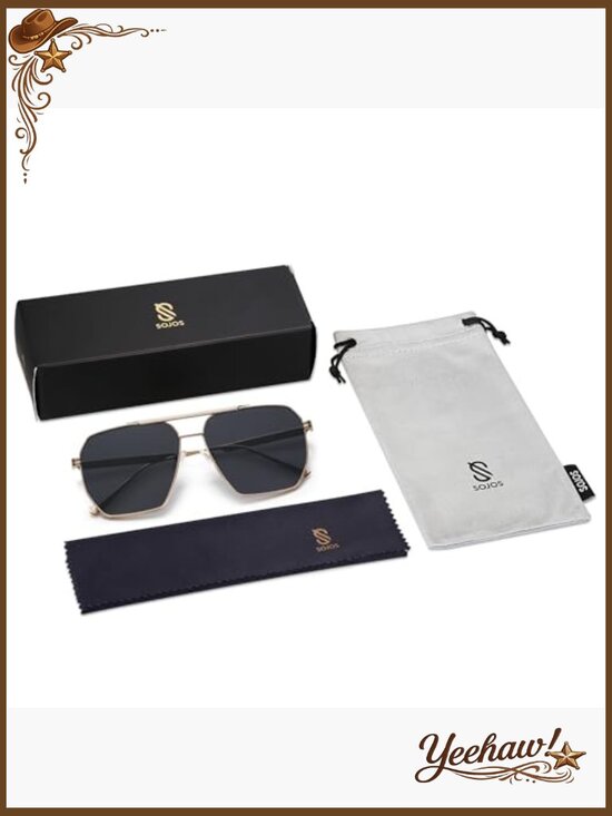 Retro Oversized Square Polarized Sunglasses for Men Women Vintage Shades